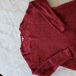 Madewell red sweater with zipper detail